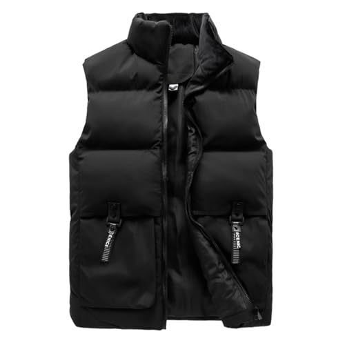 Icegrey Gesteppte Pufferweste für Herren Herbst und Winter Leichte ärmellose Weste Verdickte Warme Gilets Mäntel Schwarz L von Icegrey