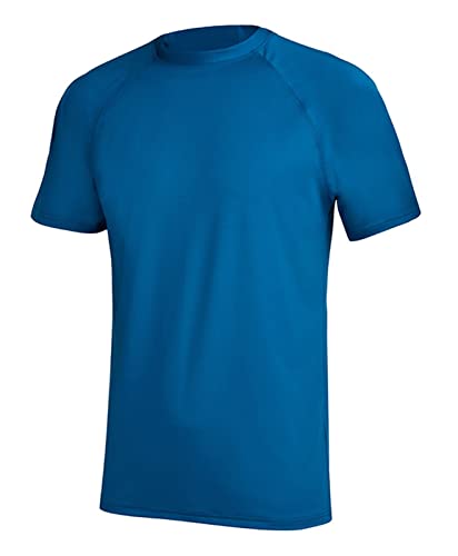 Icegrey Herren UV Schutz Shirt UPF 50+ Rash Guard Tauchshirt Surfshirt Badeshirt Strandshirt Kurzarm Atmungsaktiv Sportshirts, Blau, XL von Icegrey