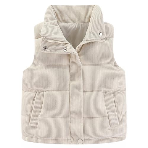 Icegrey Kinder Leichte Daunenweste Jungen Mädchen Ärmellos Gepolsterte Jacke Weste Steppweste Pufferweste, Weiß, 8-9 Jahre von Icegrey