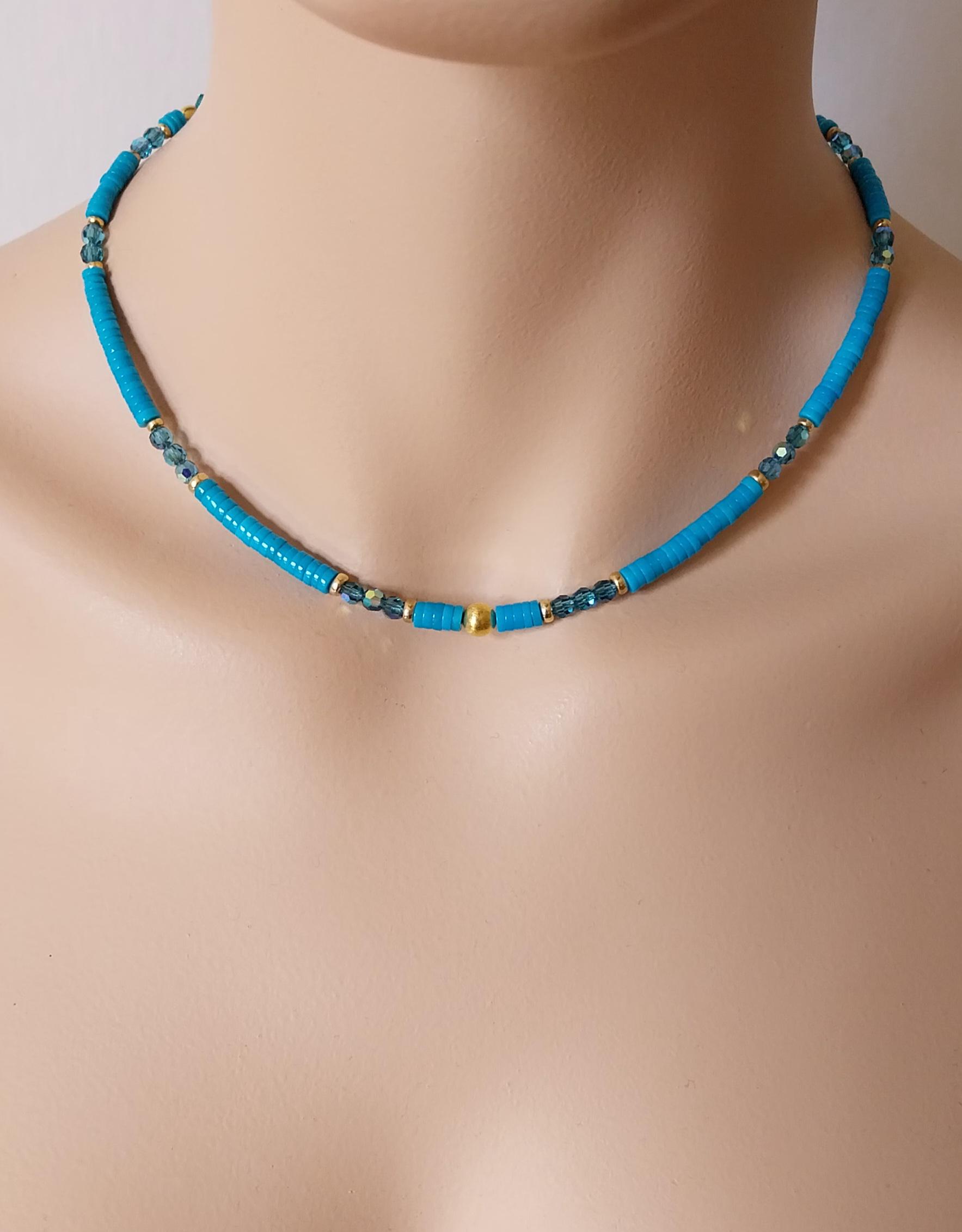 Halskette, Türkis, 925 Silber Vergoldet. Türkiskette, Edelsteinkette Halskette, Türkis, 925 Silber Vergoldet. Türkiskette, Edelsteinkette von IcejewelsDesign