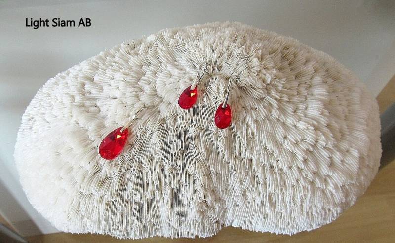 Schmuckset Mit Swarovski Steinen, Ohrringe Plus Anhänger, 925 Silber. Rot von IcejewelsDesign