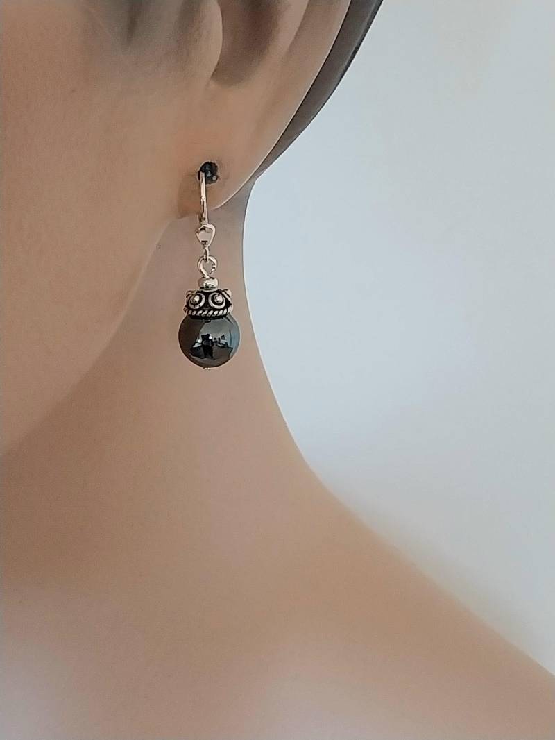 Schöne Ohrringe, Hämatit, 925 Silber Schöne Ohrringe, Hämatit, 925 Silber von IcejewelsDesign