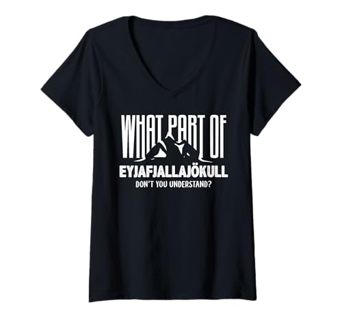 Damen Eyjafjallajokull Island Vulkan Isländer Souvenir Designer T-Shirt mit V-Ausschnitt Damen Eyjafjallajokull Island Vulkan Isländer Souvenir Designer T-Shirt mit V-Ausschnitt von Icelandic Pride Hiking Climbing Lover Art Gift Tee