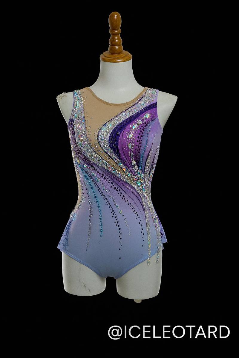 Custom Rhythmic Gymnastics Leotard | Handmade Competition Costume Girls Performance Bodysuit Sparkly Rg Suit von Iceleotard