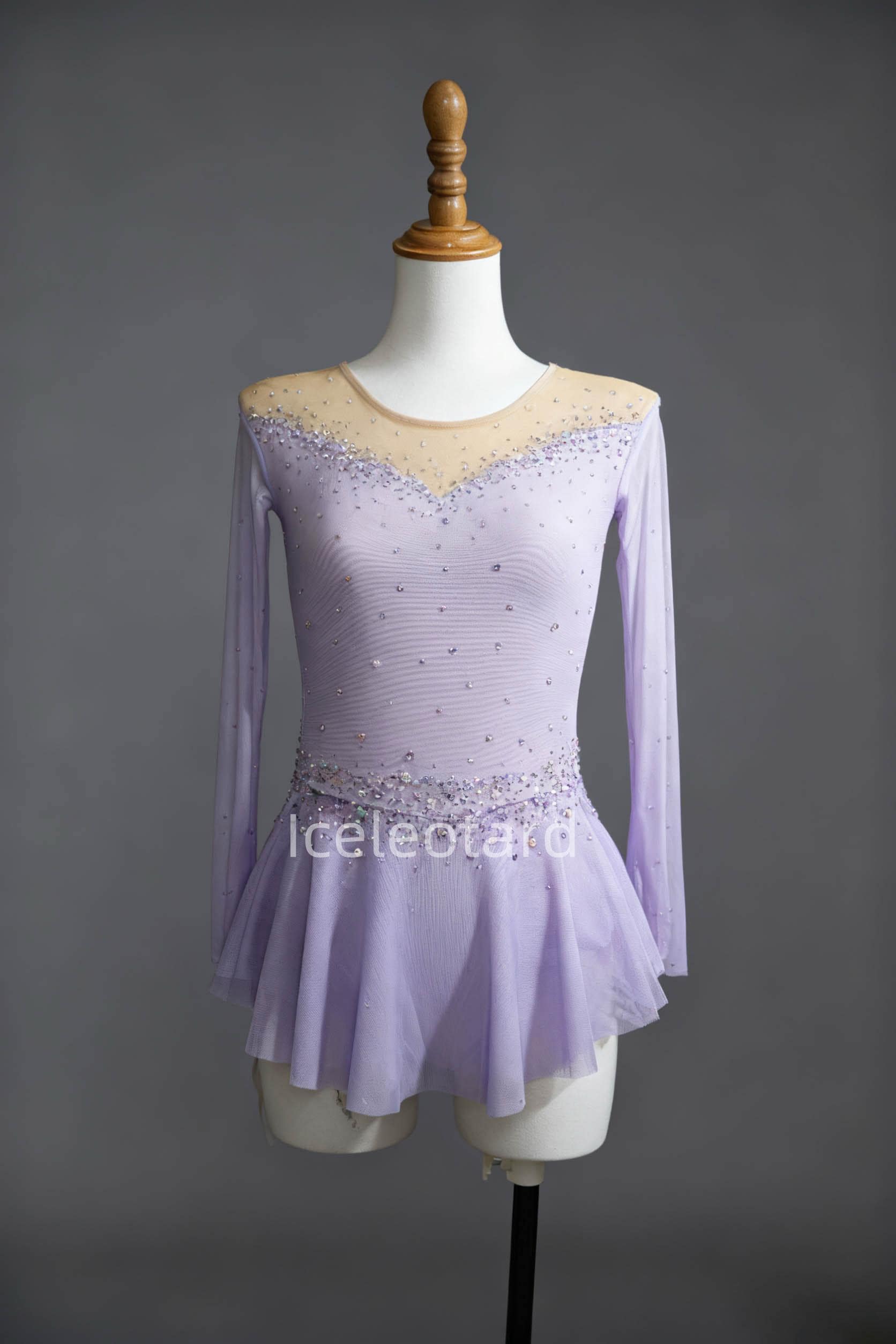 Purple Mist Ice Skating Dress | Girls Competition Leotard Custom Handmade Figure Costume von Iceleotard