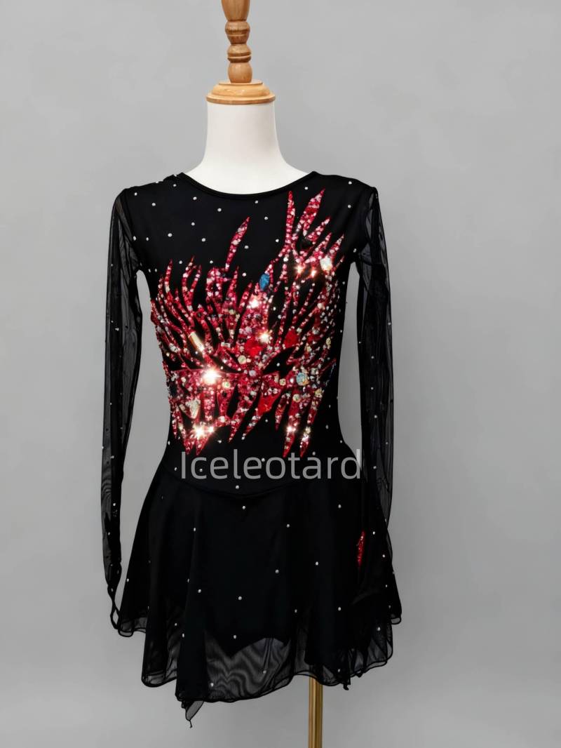 star Pink Ice Skating Dress | Girls Competition Leotard Custom Handmade Figure Costume von Iceleotard