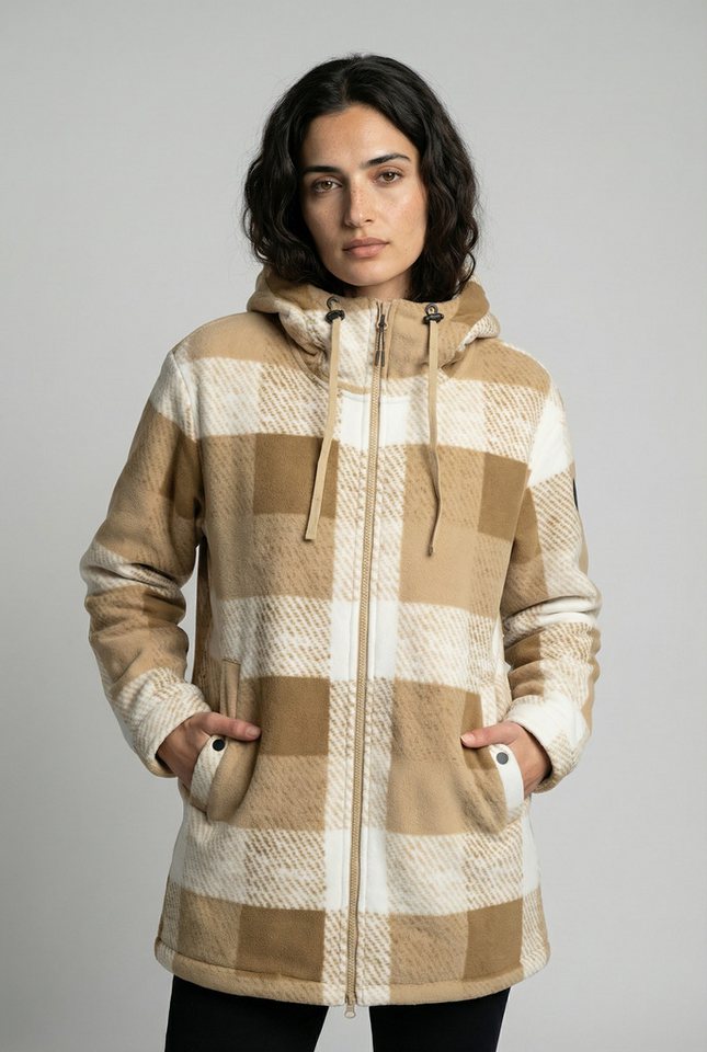 Icepeak Fleecejacke ICEPEAK PAPAIKOU mit Kapuze und Kordelzügen, lockere Passform, mit regulierbarem Saum von Icepeak