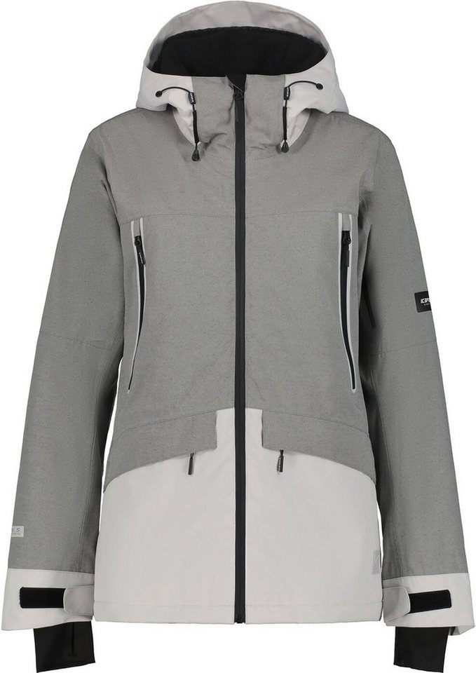 Icepeak Skijacke ICEPEAK CAVOUR warm wattierte Damen Skijacke hellgrau von Icepeak