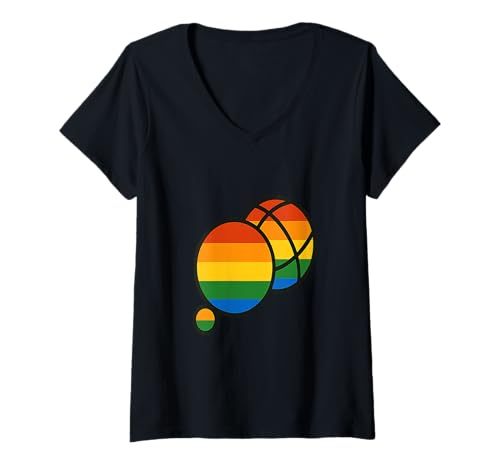 Damen LGBT Cochonnet Zielkugel Französisches Spiel Im Freien T-Shirt mit V-Ausschnitt Damen LGBT Cochonnet Zielkugel Französisches Spiel Im Freien T-Shirt mit V-Ausschnitt von Ich Bin, Wie Ich Bin, Und Du Hast Nichts Dazu Zu S