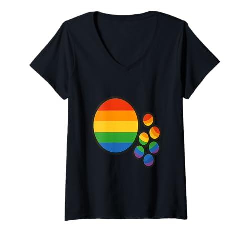 Damen LGBT Murmeln Klassisches Spiel Mit Bunten Glaskugeln T-Shirt mit V-Ausschnitt Damen LGBT Murmeln Klassisches Spiel Mit Bunten Glaskugeln T-Shirt mit V-Ausschnitt von Ich Bin, Wie Ich Bin, Und Du Hast Nichts Dazu Zu S