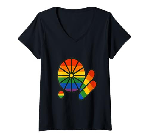 Damen LGBT Sugoroku Japanisches Würfel Brettspiel Traditionell T-Shirt mit V-Ausschnitt Damen LGBT Sugoroku Japanisches Würfel Brettspiel Traditionell T-Shirt mit V-Ausschnitt von Ich Bin, Wie Ich Bin, Und Du Hast Nichts Dazu Zu S