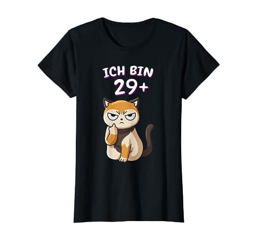 Ich Bin 29 Plus Damen Katze Mittelfinger 30. Geburtstag T-Shirt Ich Bin 29 Plus Damen Katze Mittelfinger 30. Geburtstag T-Shirt von Ich Bin 29 + Damen Stinkefinger Katze