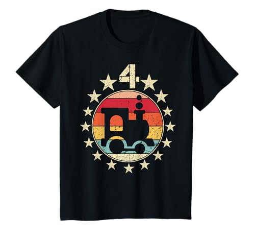 Zug 4 Jahre Junge Mädchen Eisenbahn 4 Geburtstag Geschenk T-Shirt von Ich Bin 4 Zug Geburtstagsgeschenk Junge Mädchen