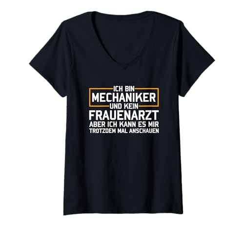 Damen Ich Bin Mechaniker Und Kein Frauenarzt T-Shirt mit V-Ausschnitt Damen Ich Bin Mechaniker Und Kein Frauenarzt T-Shirt mit V-Ausschnitt von Ich Bin Mechaniker Und Kein Frauenarzt