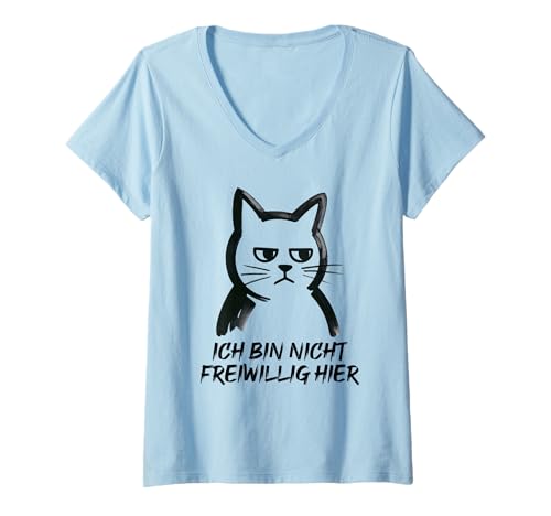 Damen Ich Bin Nicht Freiwillig Hier T-Shirt mit V-Ausschnitt Damen Ich Bin Nicht Freiwillig Hier T-Shirt mit V-Ausschnitt von Ich Bin Nicht Freiwillig Hier