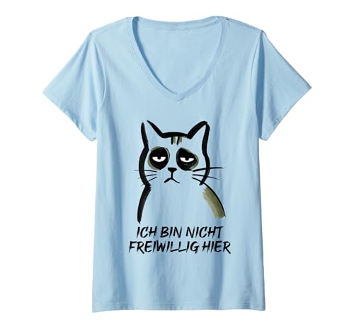 Damen Ich Bin Nicht Freiwillig Hier T-Shirt mit V-Ausschnitt Damen Ich Bin Nicht Freiwillig Hier T-Shirt mit V-Ausschnitt von Ich Bin Nicht Freiwillig Hier