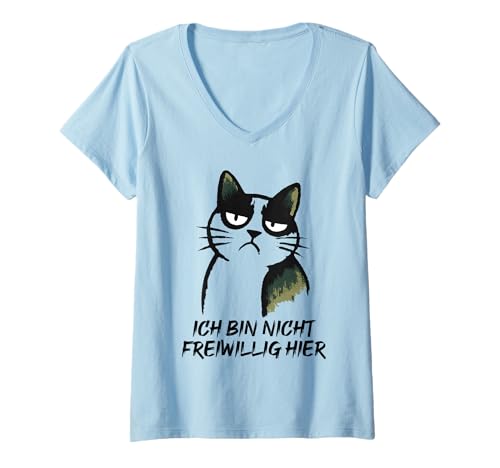 Damen Ich Bin Nicht Freiwillig Hier T-Shirt mit V-Ausschnitt Damen Ich Bin Nicht Freiwillig Hier T-Shirt mit V-Ausschnitt von Ich Bin Nicht Freiwillig Hier