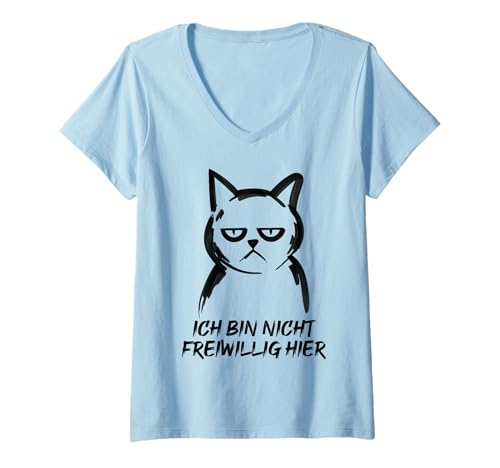 Damen Ich Bin Nicht Freiwillig Hier T-Shirt mit V-Ausschnitt Damen Ich Bin Nicht Freiwillig Hier T-Shirt mit V-Ausschnitt von Ich Bin Nicht Freiwillig Hier