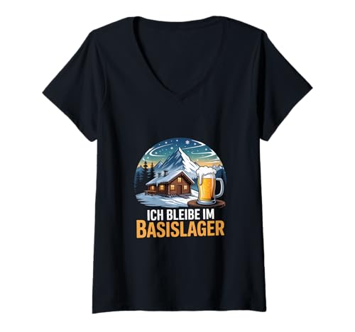 Damen Ich Bleibe Im Basislager Bergsteiger Wanderer T-Shirt mit V-Ausschnitt Damen Ich Bleibe Im Basislager Bergsteiger Wanderer T-Shirt mit V-Ausschnitt von Ich Bleibe Im Basislager Bergsteiger Wanderer