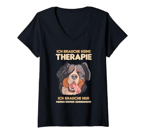 Damen Ich Brauche Keine Therapie Meinen Berner Sennenhund T-Shirt mit V-Ausschnitt Damen Ich Brauche Keine Therapie Meinen Berner Sennenhund T-Shirt mit V-Ausschnitt von Ich Brauche Keine Therapie Hundeliebe Berner
