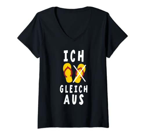 Damen Ich Flip Aus Flip Flops Wortspiel In Rage Ich Flippe Aus T-Shirt mit V-Ausschnitt Damen Ich Flip Aus Flip Flops Wortspiel In Rage Ich Flippe Aus T-Shirt mit V-Ausschnitt von Ich Flip Aus Lustige Wut Rage Sprüche Witz Outfits