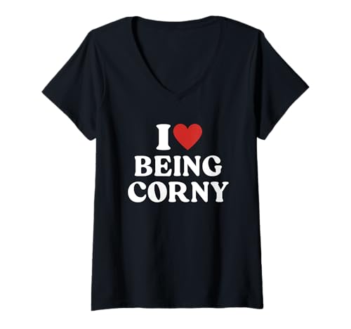Damen Ich Liebe es kitschig zu Sein T-Shirt mit V-Ausschnitt Damen Ich Liebe es kitschig zu Sein T-Shirt mit V-Ausschnitt von Ich Herz ist kitschig