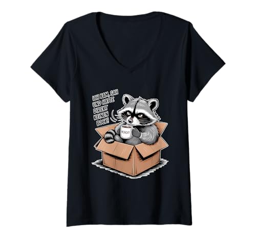 Damen Ich Kam SAH Und Hatte Direkt Keinen Bock T-Shirt mit V-Ausschnitt von Ich Kam Sah Und Hatte Direkt Keinen Bock