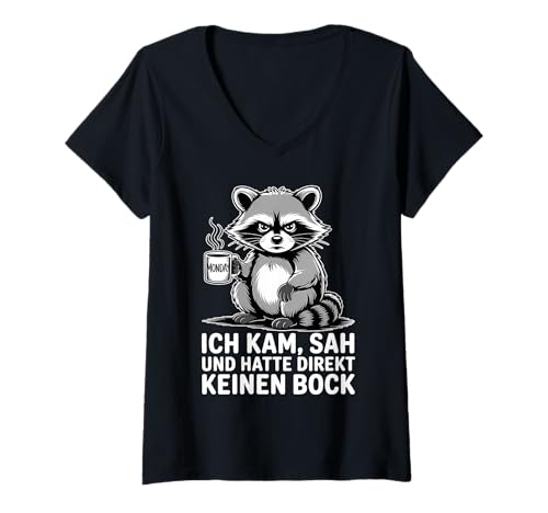 Damen Ich Kam SAH Und Hatte Direkt Keinen Bock T-Shirt mit V-Ausschnitt von Ich Kam Sah Und Hatte Direkt Keinen Bock