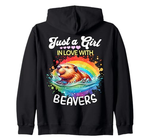 Beaver Girl Mädchen Liebt Biber Kapuzenjacke Beaver Girl Mädchen Liebt Biber Kapuzenjacke von Ich Liebe Biber Designs Für Damen