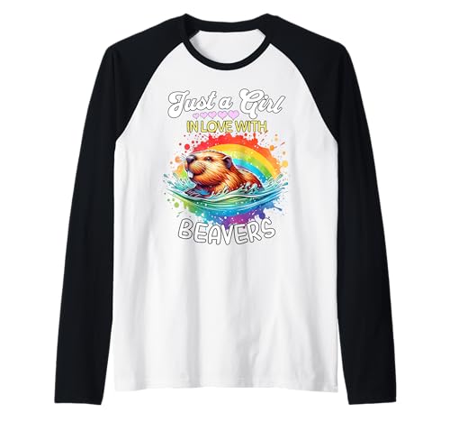 Beaver Girl Mädchen Liebt Biber Raglan Beaver Girl Mädchen Liebt Biber Raglan von Ich Liebe Biber Designs Für Damen