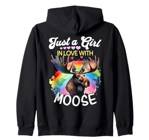 Moose Girl Mädchen Liebt Elch Kapuzenjacke Moose Girl Mädchen Liebt Elch Kapuzenjacke von Ich Liebe Elch Designs Für Damen