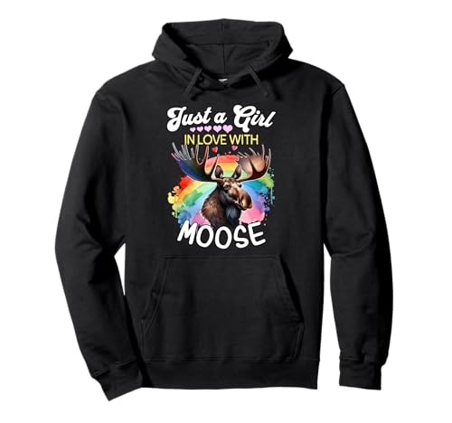 Moose Girl Mädchen Liebt Elch Pullover Hoodie von Ich Liebe Elch Designs Für Damen