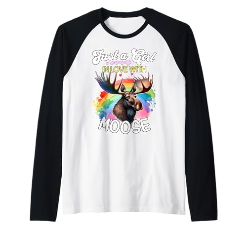Moose Girl Mädchen Liebt Elch Raglan Moose Girl Mädchen Liebt Elch Raglan von Ich Liebe Elch Designs Für Damen