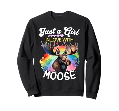 Moose Girl Mädchen Liebt Elch Sweatshirt von Ich Liebe Elch Designs Für Damen