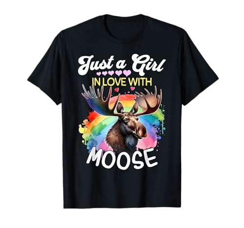 Moose Girl Mädchen Liebt Elch T-Shirt Moose Girl Mädchen Liebt Elch T-Shirt von Ich Liebe Elch Designs Für Damen