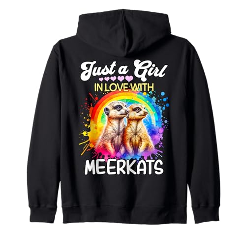 Meerkat Girl Mädchen Liebt Erdmännchen Kapuzenjacke von Ich Liebe Erdmännchen Designs Für Damen