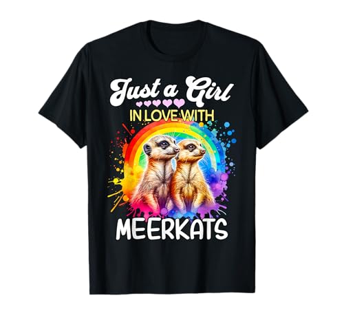 Meerkat Girl Mädchen Liebt Erdmännchen T-Shirt von Ich Liebe Erdmännchen Designs Für Damen