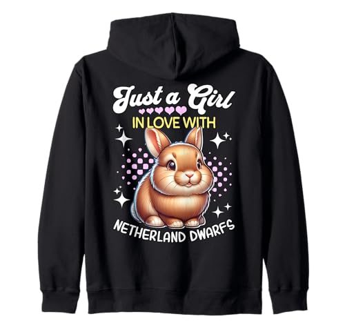 Netherland Dwarf Girl Mädchen Liebt Farbenzwerge Kaninchen Kapuzenjacke Netherland Dwarf Girl Mädchen Liebt Farbenzwerge Kaninchen Kapuzenjacke von Ich Liebe Farbenzwerge Kaninchen Designs Für Damen