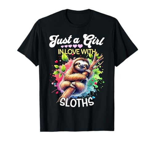 Sloth Girl Mädchen Liebt Faultier T-Shirt Sloth Girl Mädchen Liebt Faultier T-Shirt von Ich Liebe Faultier Designs Für Damen