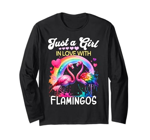 Flamingo Girl Mädchen Liebt Flamingo Langarmshirt Flamingo Girl Mädchen Liebt Flamingo Langarmshirt von Ich Liebe Flamingo Designs Für Damen