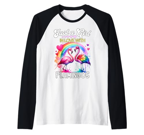 Flamingo Girl Mädchen Liebt Flamingo Raglan von Ich Liebe Flamingo Designs Für Damen