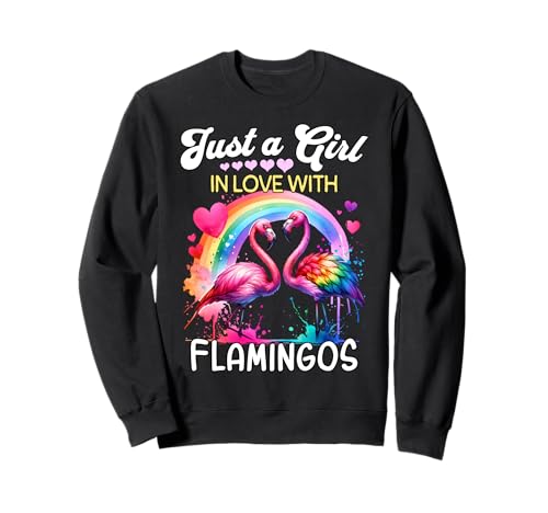 Flamingo Girl Mädchen Liebt Flamingo Sweatshirt Flamingo Girl Mädchen Liebt Flamingo Sweatshirt von Ich Liebe Flamingo Designs Für Damen