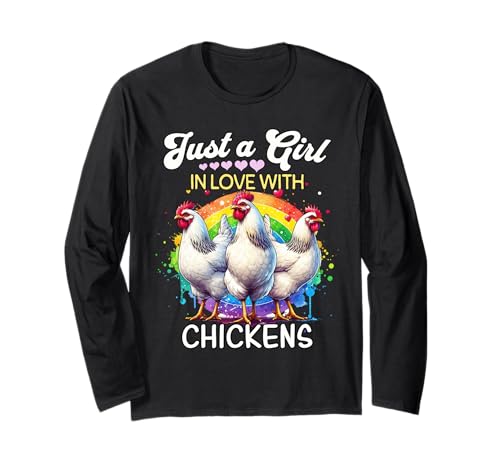 Chicken Girl Mädchen Liebt Hühner Lustiges Geschenk Langarmshirt Chicken Girl Mädchen Liebt Hühner Lustiges Geschenk Langarmshirt von Ich Liebe Hühner Designs Für Damen Lustiges
