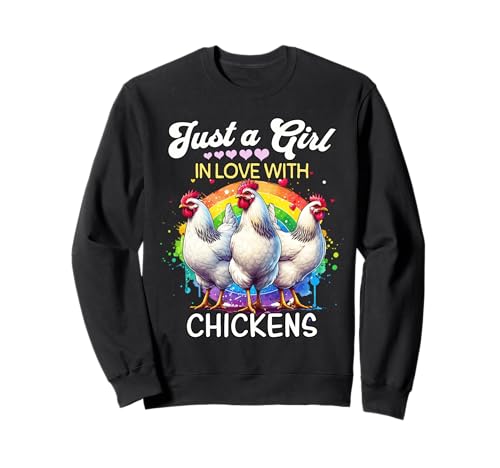 Chicken Girl Mädchen Liebt Hühner Lustiges Geschenk Sweatshirt von Ich Liebe Hühner Designs Für Damen Lustiges