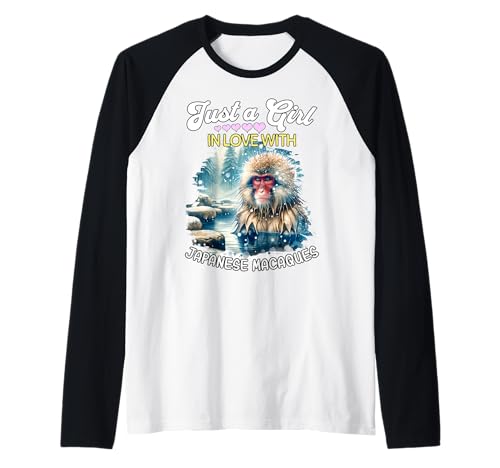 Japanese Macaque Girl Mädchen Liebt Japanmakak Raglan Japanese Macaque Girl Mädchen Liebt Japanmakak Raglan von Ich Liebe Japanmakak Designs Für Damen