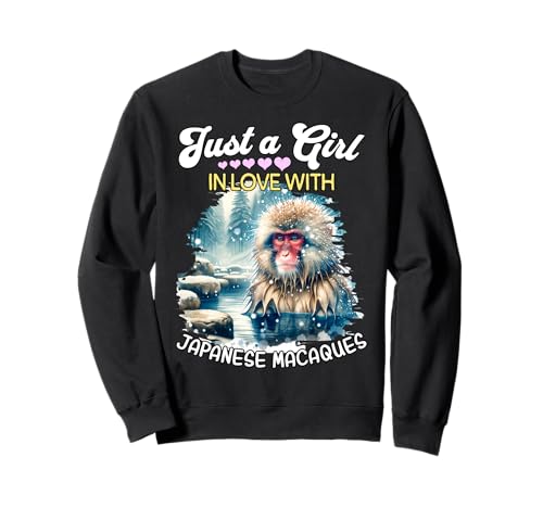 Japanese Macaque Girl Mädchen Liebt Japanmakak Sweatshirt Japanese Macaque Girl Mädchen Liebt Japanmakak Sweatshirt von Ich Liebe Japanmakak Designs Für Damen