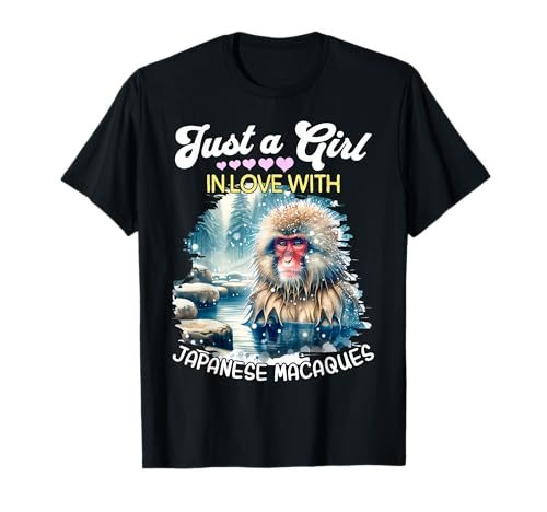 Japanese Macaque Girl Mädchen Liebt Japanmakak T-Shirt Japanese Macaque Girl Mädchen Liebt Japanmakak T-Shirt von Ich Liebe Japanmakak Designs Für Damen