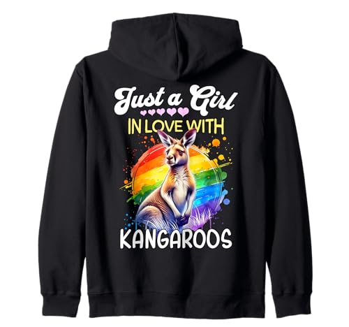 Kangaroo Girl Mädchen Liebt Känguru Kapuzenjacke Kangaroo Girl Mädchen Liebt Känguru Kapuzenjacke von Ich Liebe Känguru Designs Für Damen