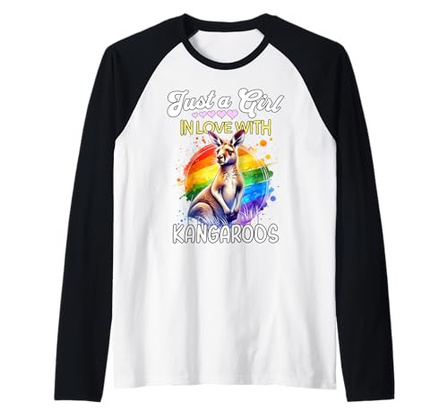 Kangaroo Girl Mädchen Liebt Känguru Raglan Kangaroo Girl Mädchen Liebt Känguru Raglan von Ich Liebe Känguru Designs Für Damen
