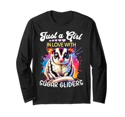 Sugar Glider Girl Mädchen Liebt Gleitbeutler Langarmshirt von Ich Liebe Kurzkopfgleitbeutler Designs Für Damen